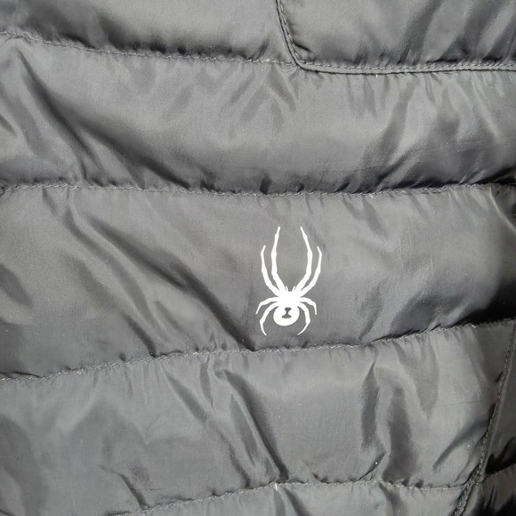 Spyder Prymo Puffer Down Jacket Womens Large Black Pink Coat Winter Ski Snow - Picture 3 of 16